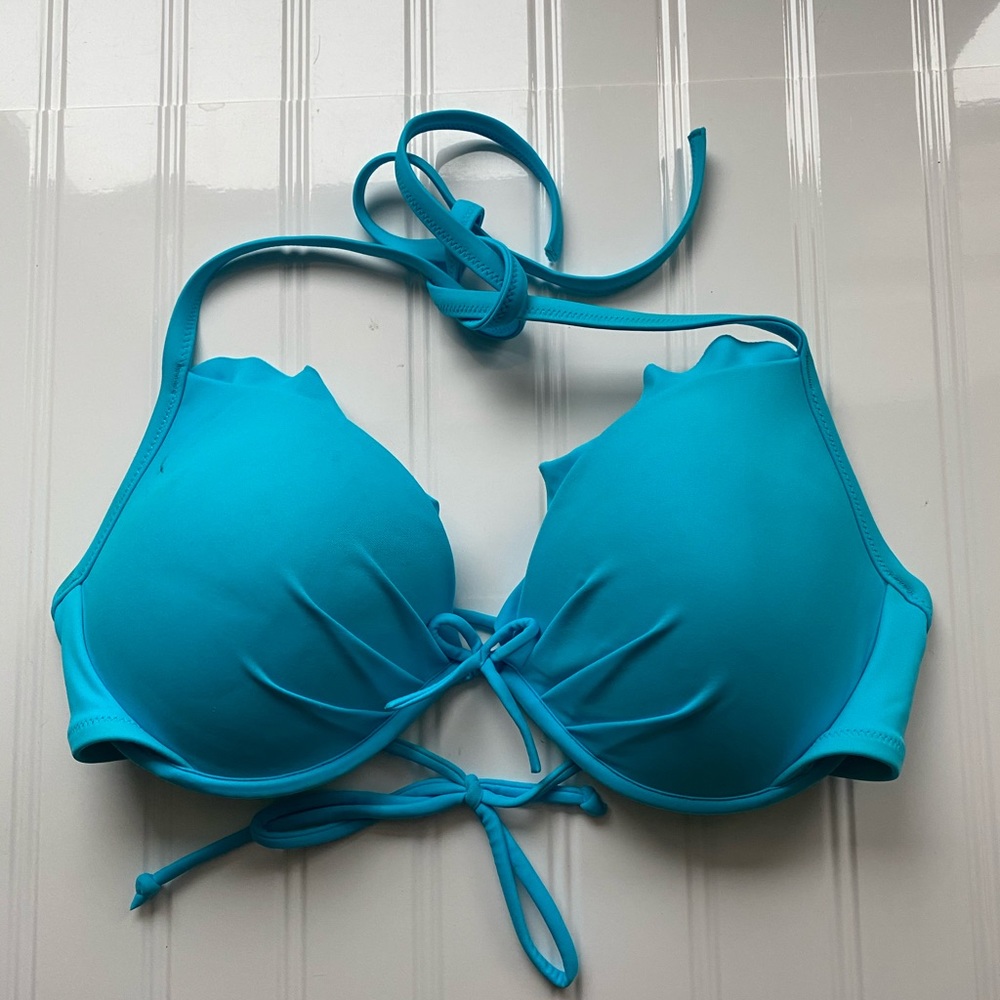 NWOT VS Push-up turquoise halter bikini top